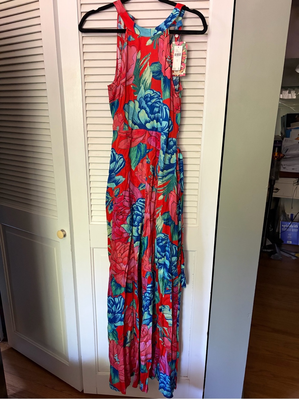 FARM Rio Pink Combo Floral Jumpsuit with Green & Blue Accents